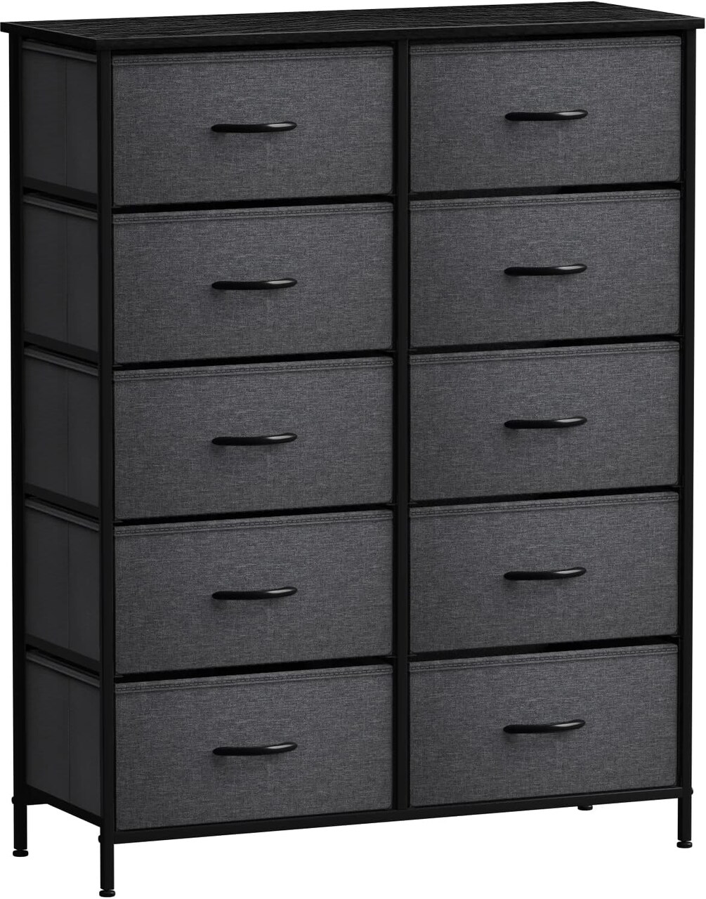 Sorbus Dresser with 10 Drawers - Storage Unit Organizer Chest for Clothes - Bedroom, Room, Nursery, & Closet - Steel Frame, Wood Top & Handles, and Easy Pull Fabric Bins